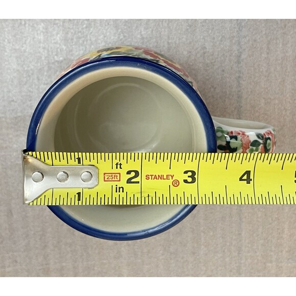 Unikat  Starzyk Polish Pottery Bubble Mug Hand Made Signed Numbered 12 oz Floral - Picture 6 of 6